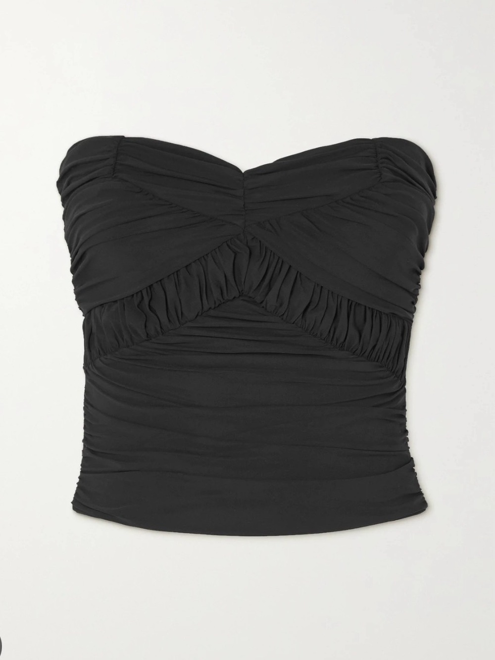 GOLDSIGN Seawall Strapless Gathered Stretch-jersey Top In Black